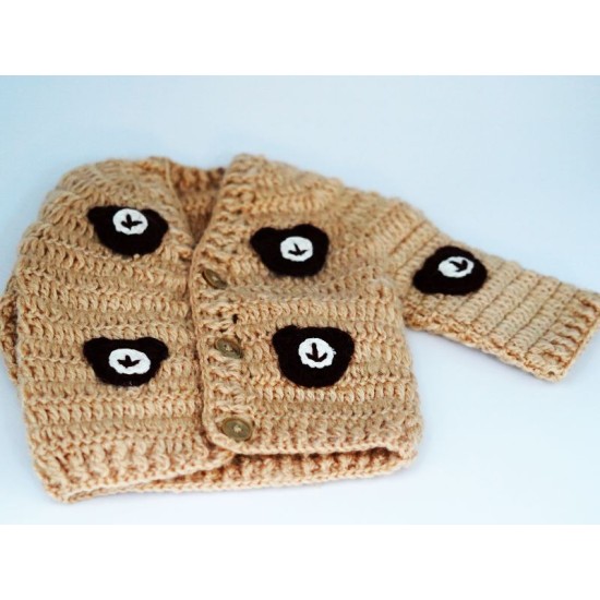 Gilet en crochet marron pour bébé
